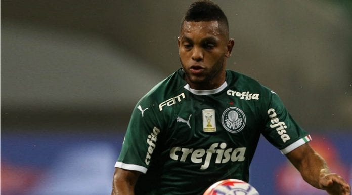 O jogador Borja, da SE Palmeiras, em jogo contra a equipe do Ituano FC, durante partida valida pela nona rodada, do Campeonato Paulista, Série A1, na Arena Allianz Parque.