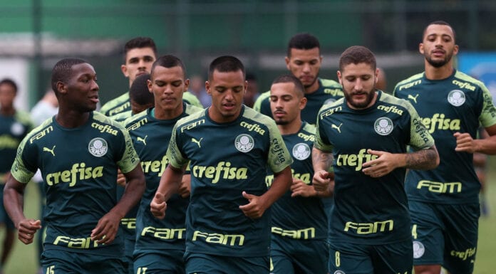 Palmeiras treina na Academia de Futebol.