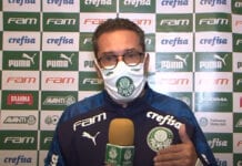 Vanderlei Luxemburgo, técnico do Palmeiras, conversa com a imprensa.