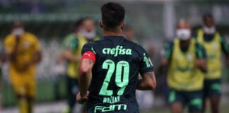 Willian, do Palmeiras, comemora gol de empate contra o Sport.