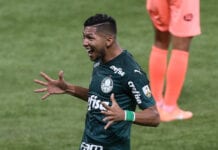 Rony comemora gol do Palmeiras contra o Bolivar.