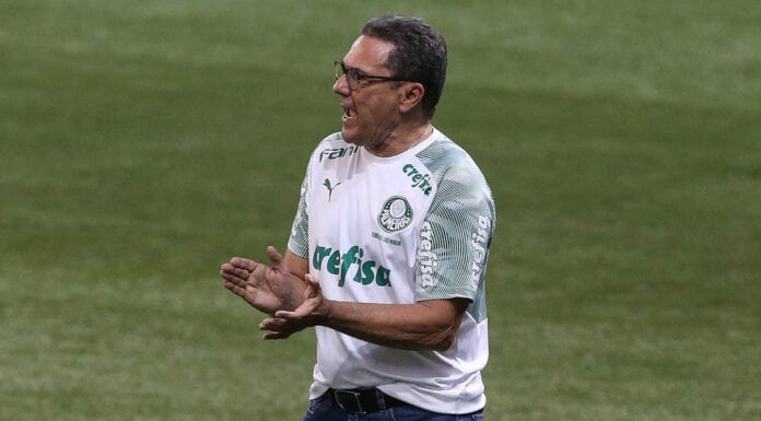 Vanderlei Luxemburgo aplaude time do Palmeiras.