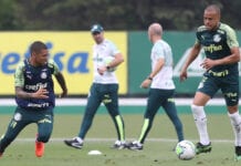 Lucas Esteves treina na Academia de Futebol do Palmeiras