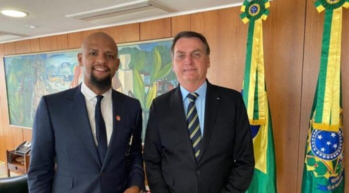 Felipe Melo se encontra com Bolsonaro, em Brasília