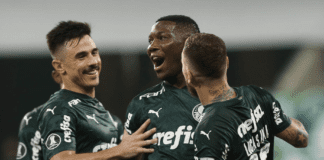 Patrick de Paula comemora primeiro gol do Palmeiras