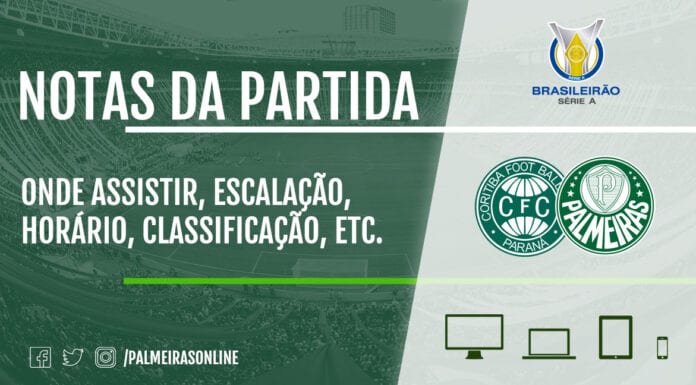 Coritiba e Palmeiras se enfrentam pela trigésima quinta rodada do Campeonato Brasileiro 2020