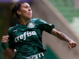 Ottilia foi fundamental para a vitória e é uma das artilheiras da equipe com três gols marcados. (Foto: Fabio Menotti/Palmeiras)
