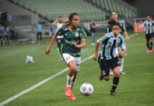 SE Palmeiras e Grêmio pela 5ª rodada do Campeonato Brasileiro Feminino A1 2021. (Foto: Priscila Pedroso/Palmeiras)