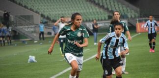 SE Palmeiras e Grêmio pela 5ª rodada do Campeonato Brasileiro Feminino A1 2021. (Foto: Priscila Pedroso/Palmeiras)