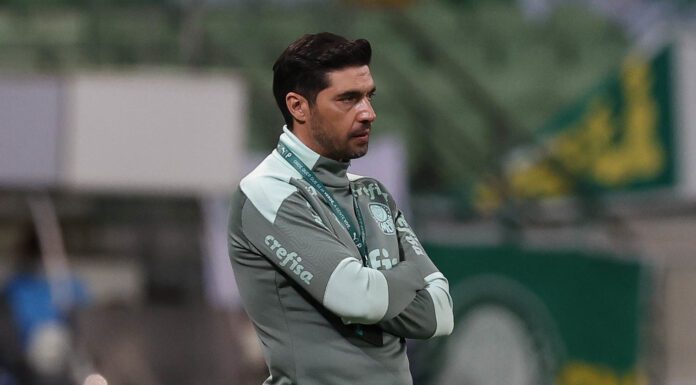 O técnico Abel Ferreira em partida realizada no Allianz Parque (Foto: Cesar Greco)