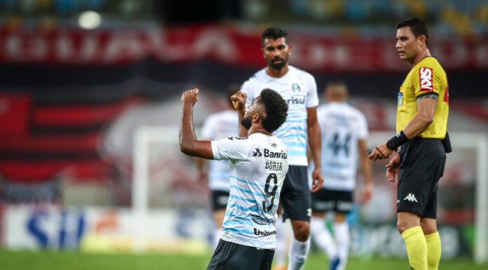 Emprestado pelo Palmeiras, Borja marcou quatro gols em sete jogos no Campeonato Brasileiro pelo Grêmio (Foto: Lucas Uebel/Grêmio)