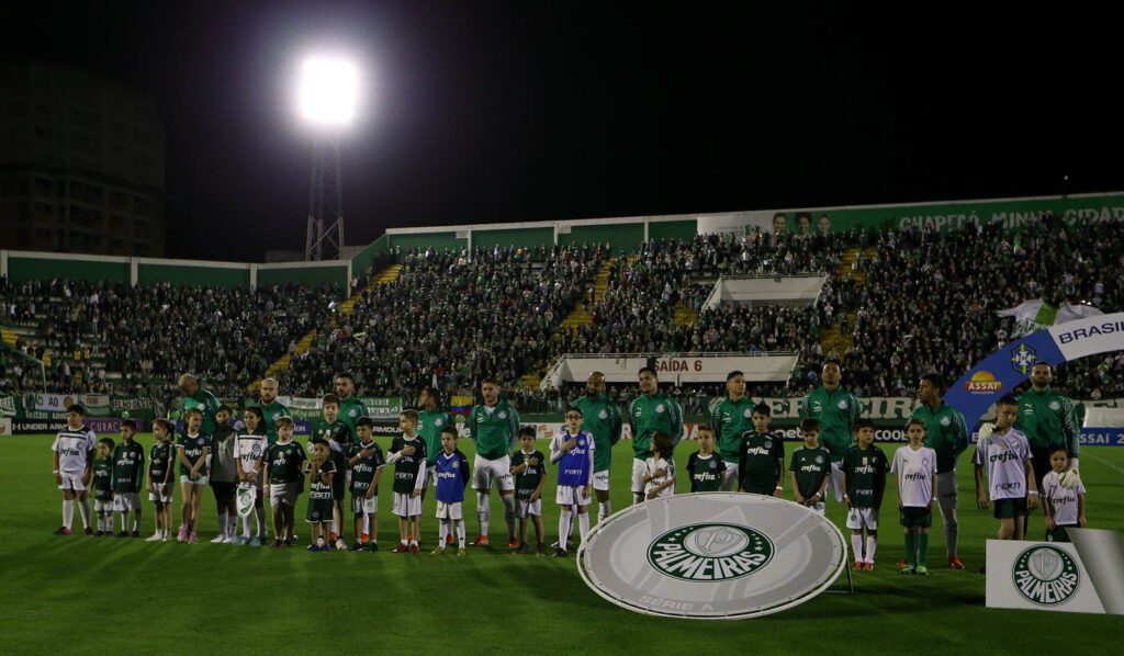 O time do Palmeiras em jogo contra a Chapecoense durante o Campeonato Brasileiro de 2019 (Foto: Cesar Greco)