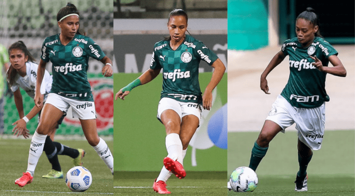 atrine, Thaís e Ary representarão o Palmeiras em amistosos com a Seleção Brasileira (Foto: Fabio Menotti/Palmeiras)
