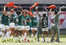 Partida entre Palmeiras e Internacional, válida pela semifinal (jogo de volta) do Campeonato Brasileiro Feminino, no Allianz Parque, em São Paulo-SP. (Foto: Fabio Menotti)