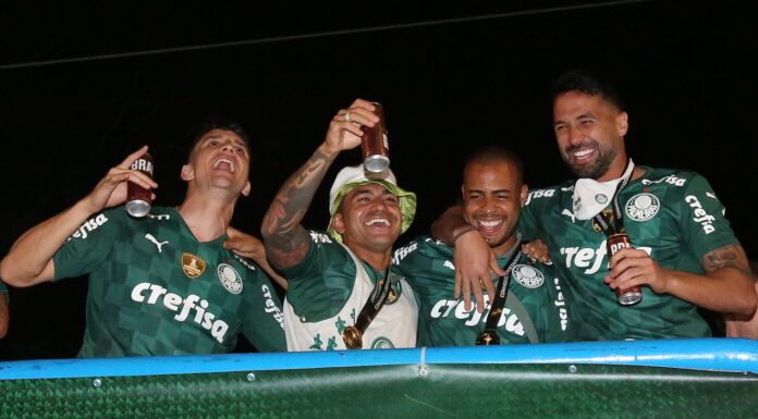 Chegada da equipe da SEP à Academia de Futebol após conquista do título da Copa Libertadores da América 2021. (Foto: Fabio Menotti/Palmeiras)