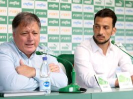 Anderson Barros e Edu Dracena em coletiva no Palmeiras