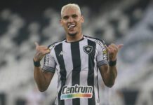 Rafael Navarro, centroavante do Botafogo-RJ, interessa ao Palmeiras