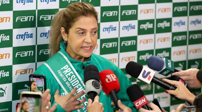 A nova presidente Leila Pereira foi eleita na tarde deste sábado (20), em Assembleia Geral realizada ginásio poliesportivo do clube social, em São Paulo. (Foto: Fabio Menotti/Palmeiras)