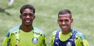 Os atletas Kevin e Gustavo Garcia, da equipe Sub-20 do Palmeiras (Foto: Fabio Menotti)