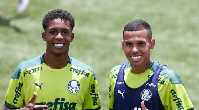 Os atletas Kevin e Gustavo Garcia, da equipe Sub-20 do Palmeiras (Foto: Fabio Menotti)