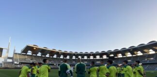 Palmeiras treinando em Abu Dhabi (foto: Divulgação/Palmeiras)