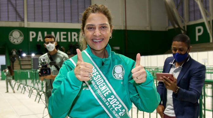 A nova presidente Leila Pereira foi eleita na tarde deste sábado (20), em Assembleia Geral realizada ginásio poliesportivo do clube social, em São Paulo. (Foto: Fabio Menotti/Palmeiras)
