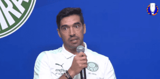 Técnico do Palmeiras Abel Ferreira em entrevista coletiva na Federação Paulista de Futebol