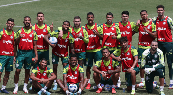 Os jogadores do Verdão fizeram o último treino antes da decisão da Recopa (Foto: Cesar Greco/Palmeiras)
