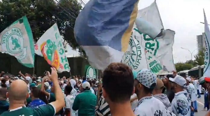 Torcida do Palmeiras no treino na véspera da final do Paulista 2022
