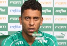 Marcos Rocha em entrevista coletiva (foto: Palmeiras)