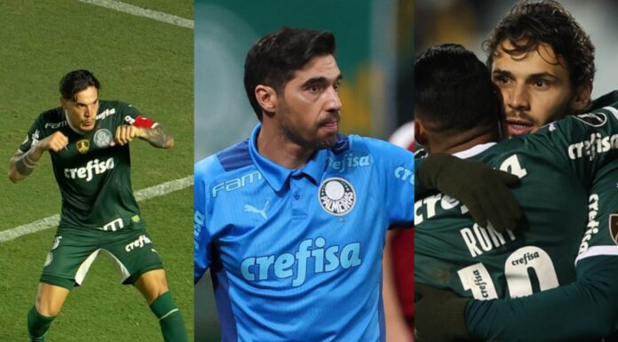 Gustavo Gómez, Abel Ferreira e Raphael Veiga últimas do Palmeiras