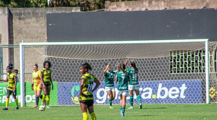 O Palmeiras goleou o Cresspom por 7x1 pelo Brasileirão Feminino, no Distrito Federal. (Foto: Jonas Pereira/Distrito do Esporte)