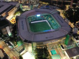 Vista aérea do Allianz Parque, estádio do Palmeiras. (Foto: Divulgação/ WTorre)