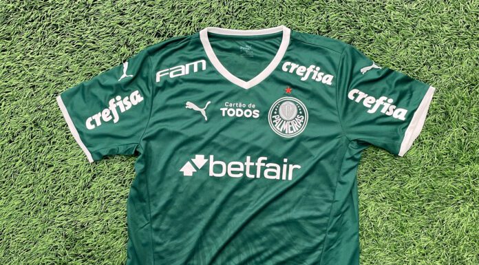 Camisa da equipe feminina, da SE Palmeiras, com novo patrocinador. (Foto: Reprodução Palmeiras)