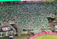 Torcida do Palmeiras no jogo diante do Atlético-MG, no Allianz Parque, pela Libertadores 2022