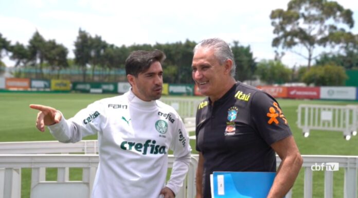 Abel Ferreira e Tite, na Academia de Futebol do Palmeiras