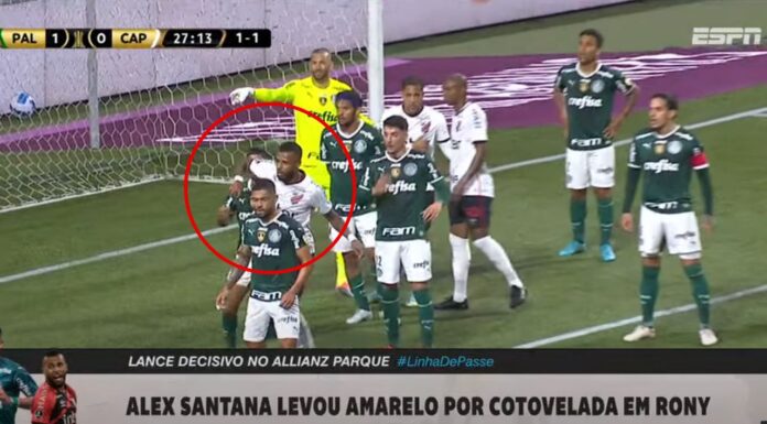 Alex Santana acerta rosto de Rony, do Palmeiras, na Libertadores