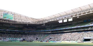 Partida entre Palmeiras e Corinthians, válida pelo jogo de volta da semifinal do Campeonato Brasileiro Feminino, no Allianz Parque. (Foto: Fábio Menotti)