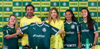 A marca da Cimed será estampada nas mangas do uniforme da equipe feminina de futebol (Fabio Menotti/Palmeiras)