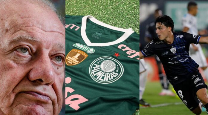Mustafá Contursi, camisa rosa e Lorenzo Faravelli - Últimas do Palmeiras