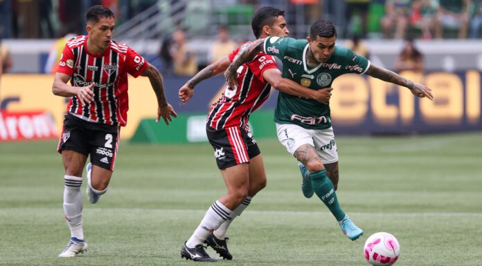 O jogador Dudu, da SE Palmeiras, em partida contra o São Paulo, pela Série A do Campeonato Brasileiro, no Allianz Parque. (Foto: César Greco)
