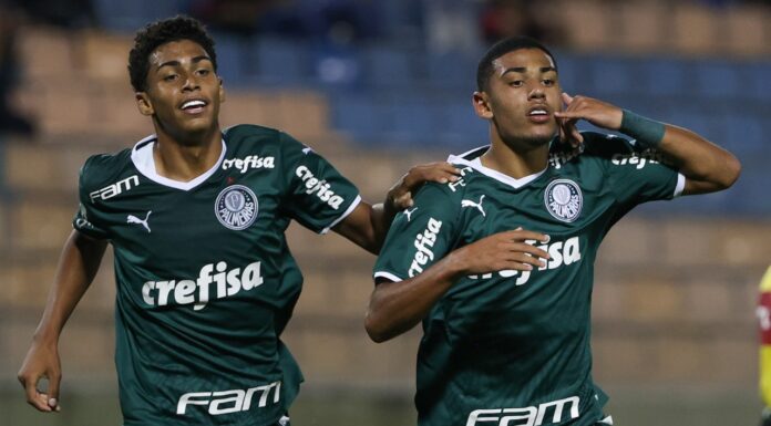 Estevão e Luis Guilherme, do sub-17 do Palmeiras