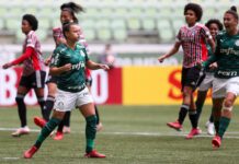 Partida entre Palmeiras e São Paulo, válida pela décima rodada da primeira fase do Campeonado Paulista Feminino, no Allianz Parque, em São Paulo-SP. (Foto: Fabio Menotti)