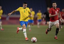 Paulinho jogando pela Seleção Brasileira (Foto: Lucas Figueiredo/CBF)