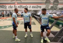 Mayke, Raphael Veiga e Bruno Tabata em reapresentação na Academia de Futebol do Palmeiras