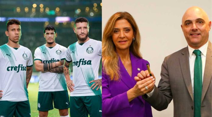 Nova camisa do Palmeiras Leila Pereira e Galiotte