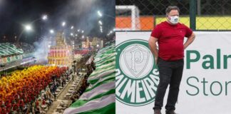 Desfile da Mancha Verde e Anderson Barros, executivo de futebol do Palmeiras