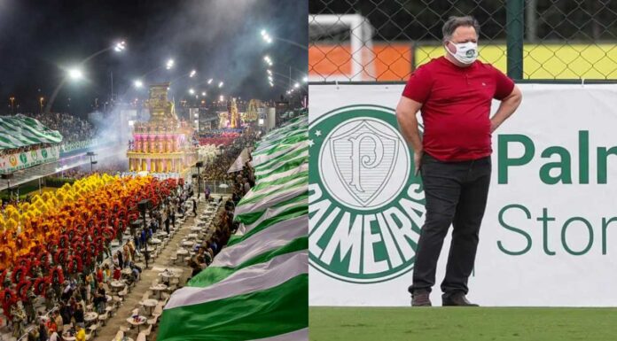 Desfile da Mancha Verde e Anderson Barros, executivo de futebol do Palmeiras