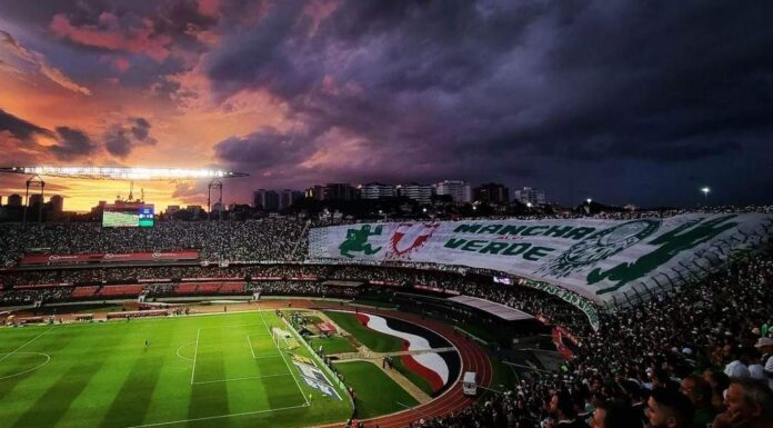 Torcida do Palmeiras presente no clássico contra o Santos, pelo Campeonato Paulista, no Morumbi. (Foto: Reprodução/Internet)