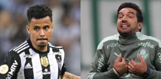 Allan, do Atlético-MG, e Abel Ferreira, técnico do Palmeiras